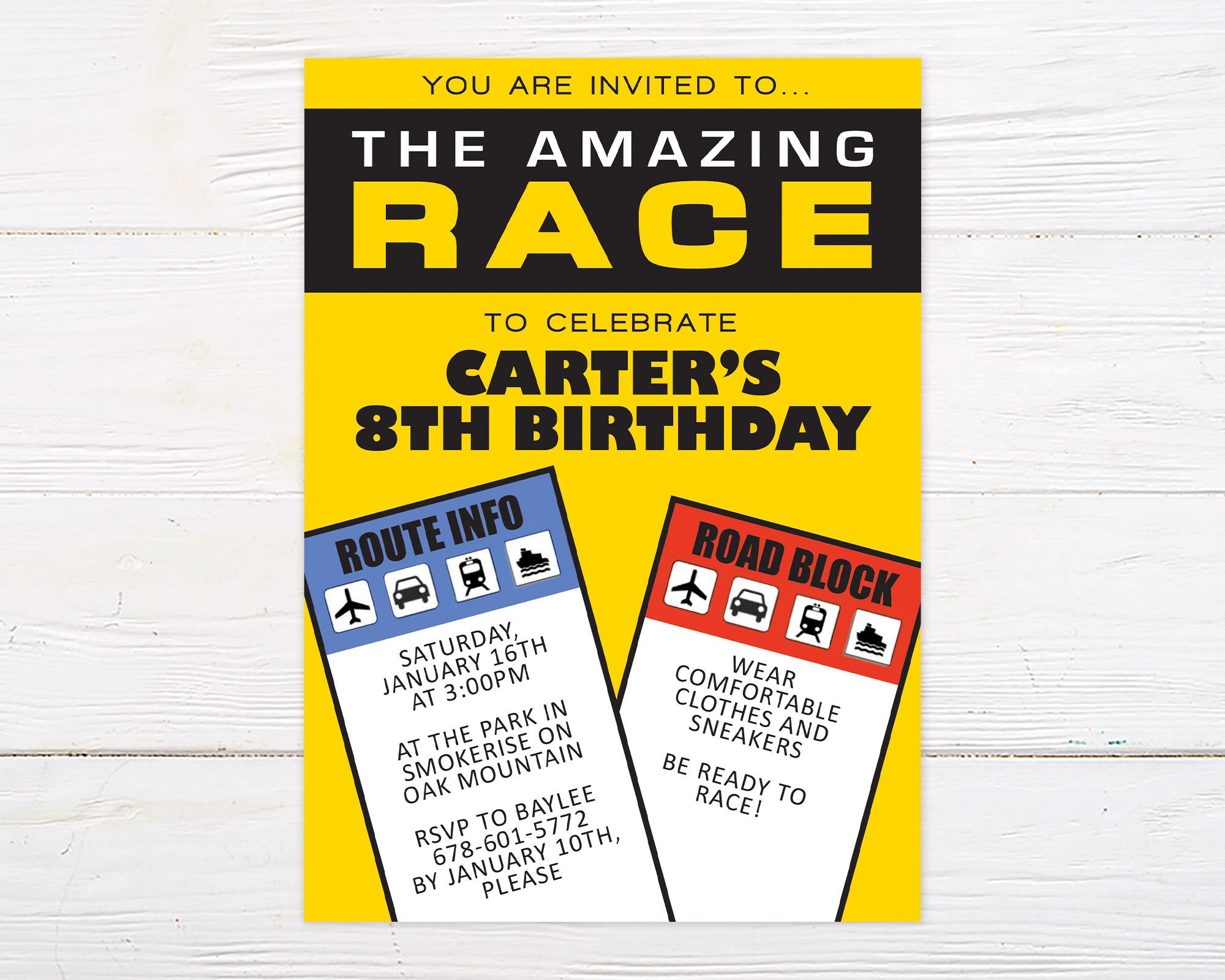Amazing Race Birthday Party Bundle: Car-Themed Invitations, Decorations \u0026  Games for Boys, Amazing Race, image size:2000x1600
