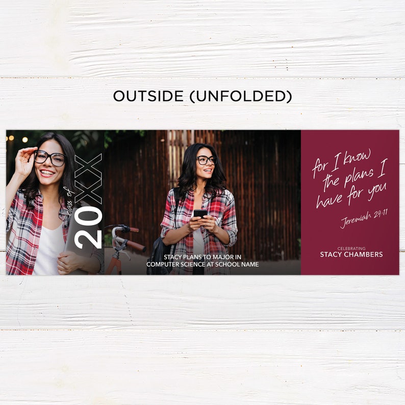 Personalized Custom Scripture Graduation Announcement: Folded Christian ...