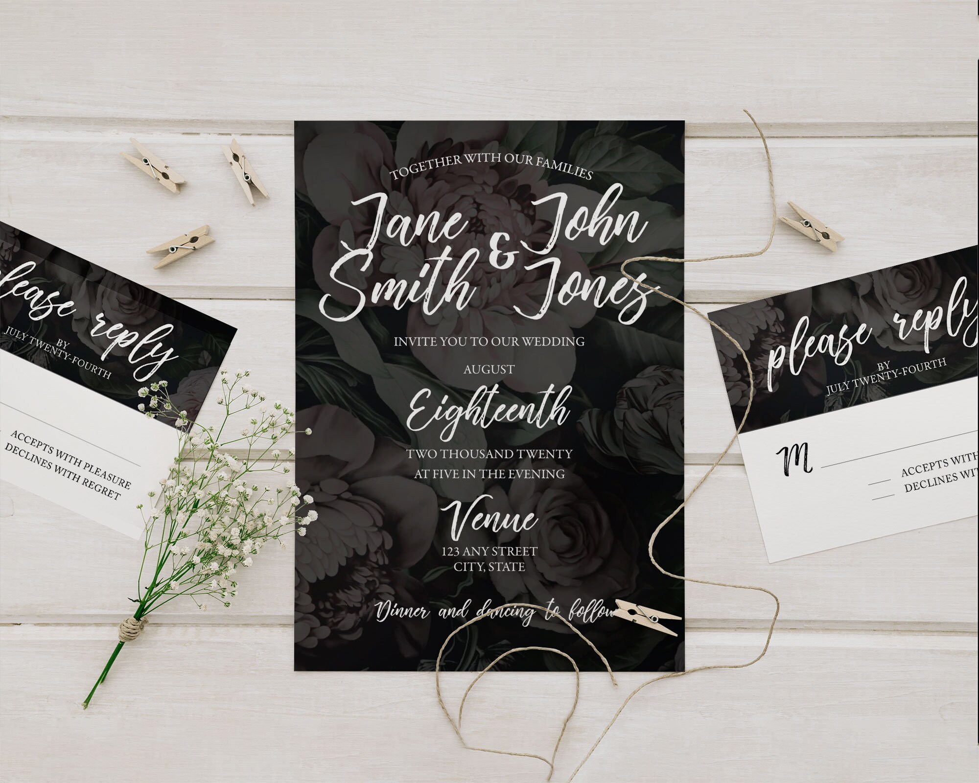 Luxe Black Wedding Invitations — Art Paper Scissors, 53 OFF