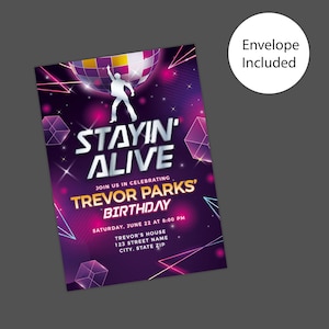 Groovy 70s Disco Party Invitation: Funky Adult Birthday Celebration Printable Template