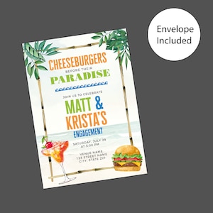 Party Invitation: Cheeseburger Before Paradise Engagement