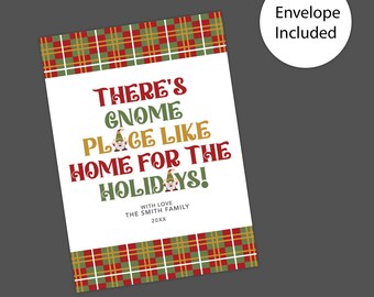 Whimsical Gnome Christmas Cards: Rustic Holiday Greetings for Family and Friends