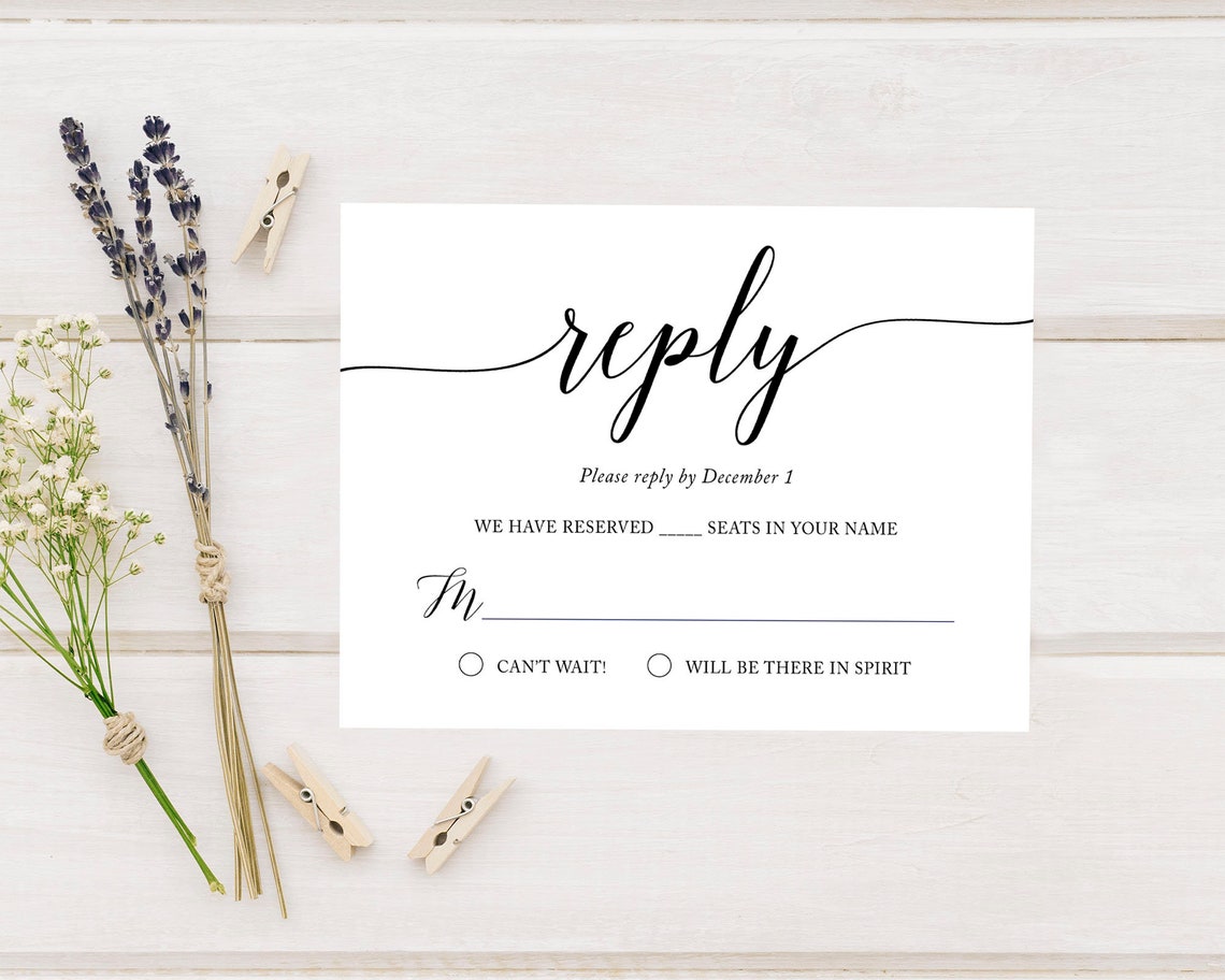 Simple Wedding Invitations &amp; RSVP Card Set, You're Invited Wedding ...