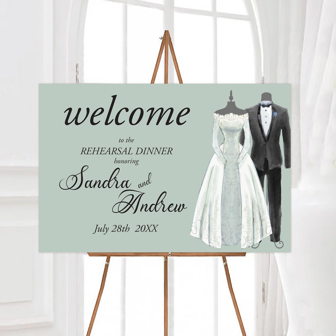 Mannequin Signs Elegant Mannequin Rehearsal Dinner Sign: Customizable Indoor/outdoor ...