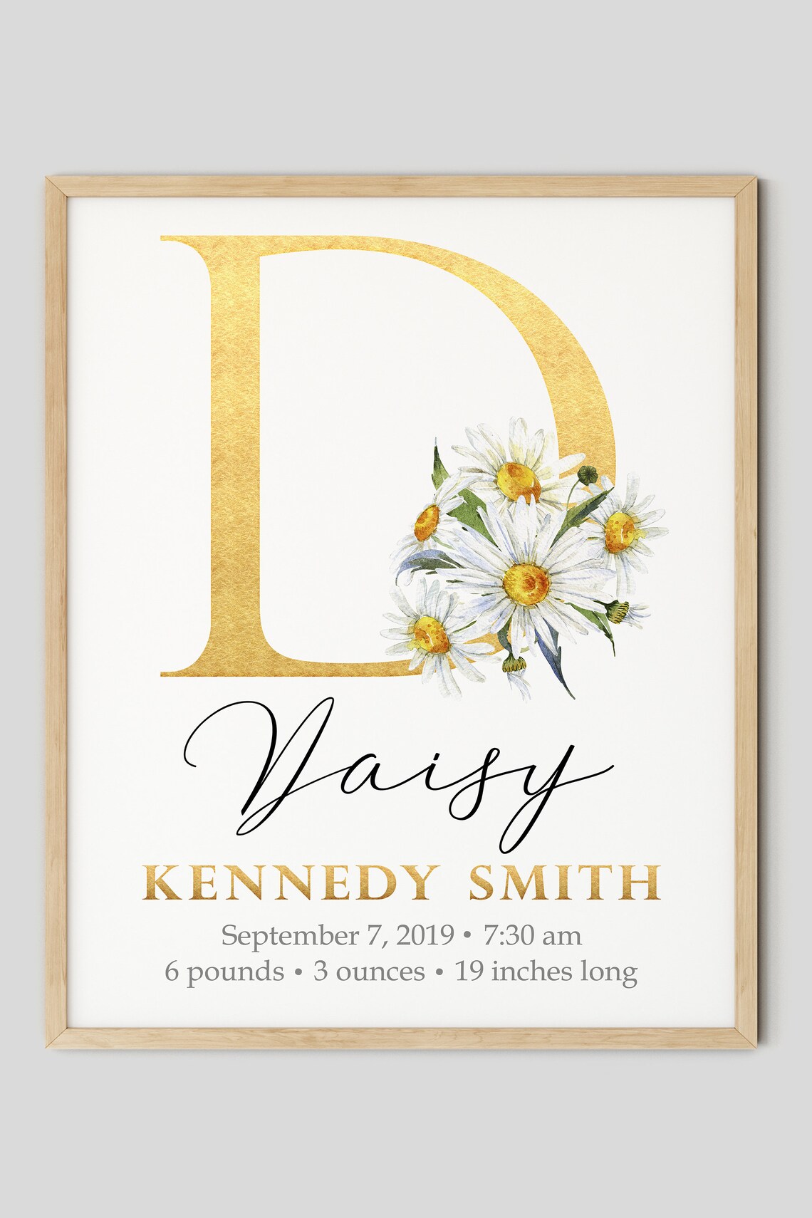 Daisy baby name print baby name sign Personalized baby name Etsy