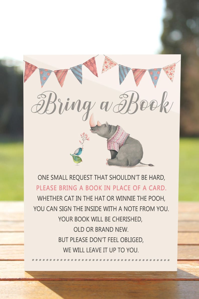 rhino-bring-a-book-instead-of-a-card-bring-a-book-baby-shower-etsy