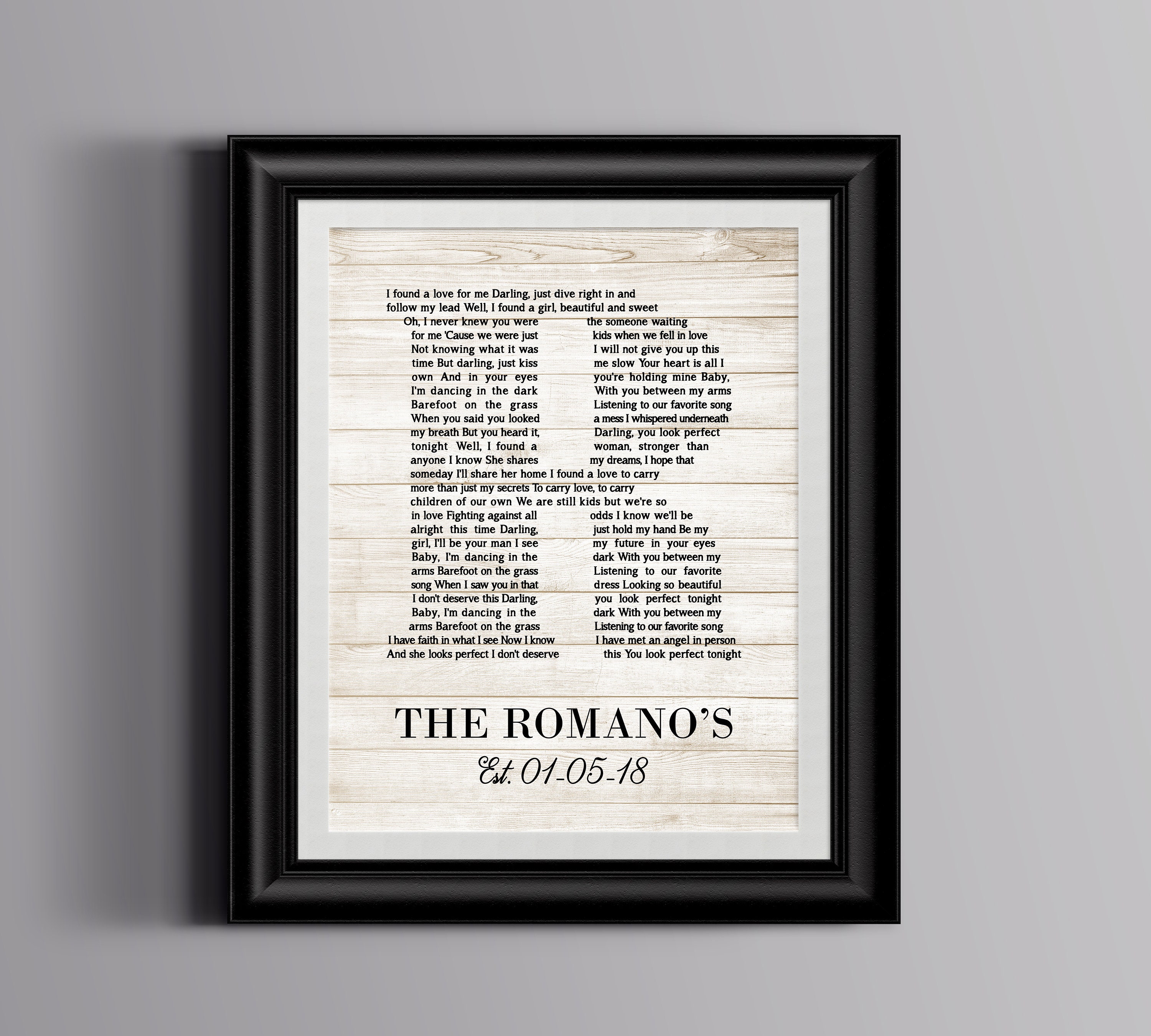 Wedding song lyrics wall art custom song lyrics wall art Etsy