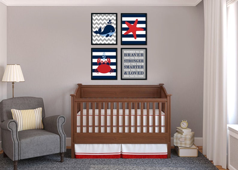 Nautical Nursery Decor Nautical Nursery Art Nautical Nursery Etsy