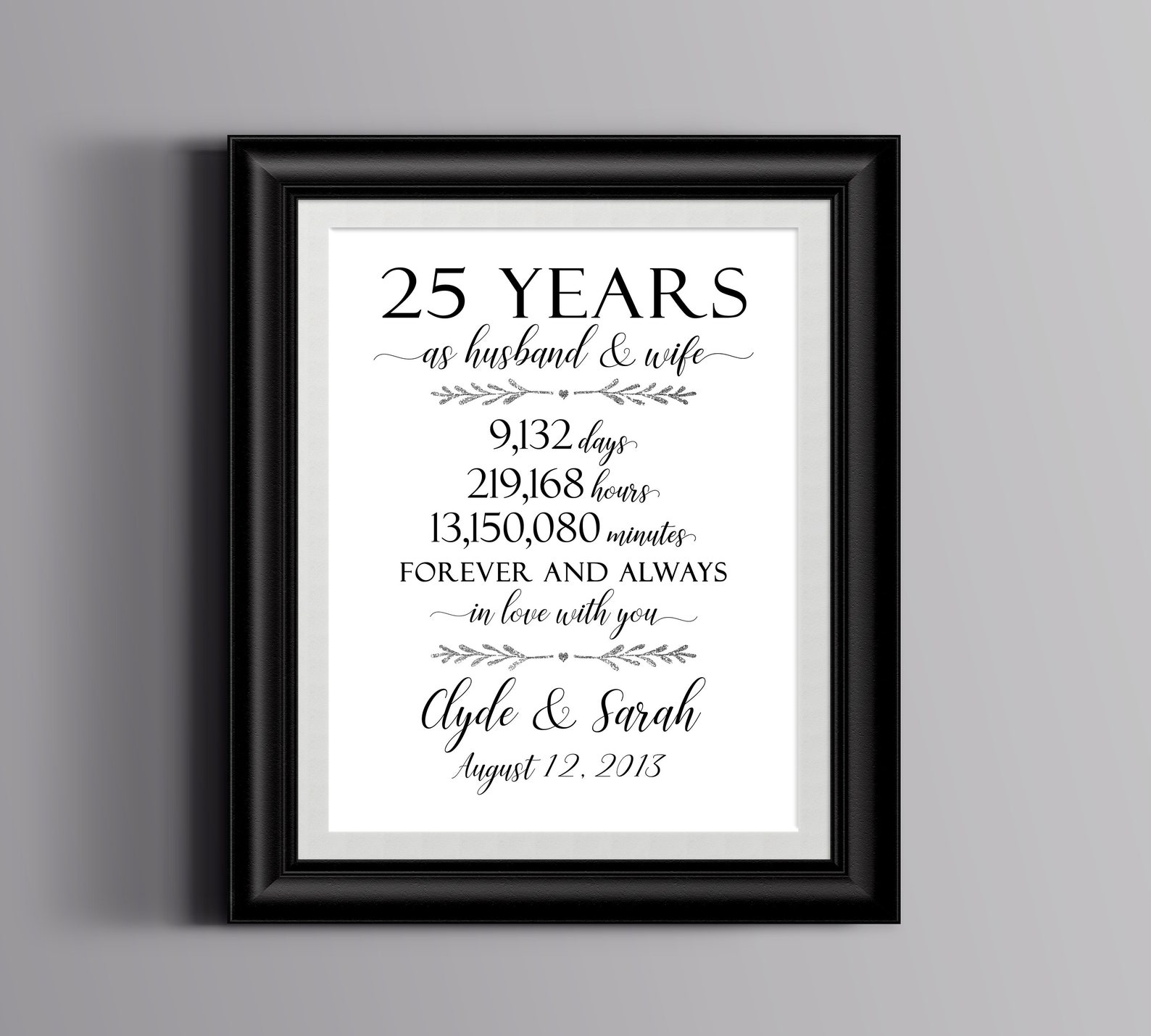 25th Wedding Anniversary Gift 25th Anniversary Gift 25th Etsy