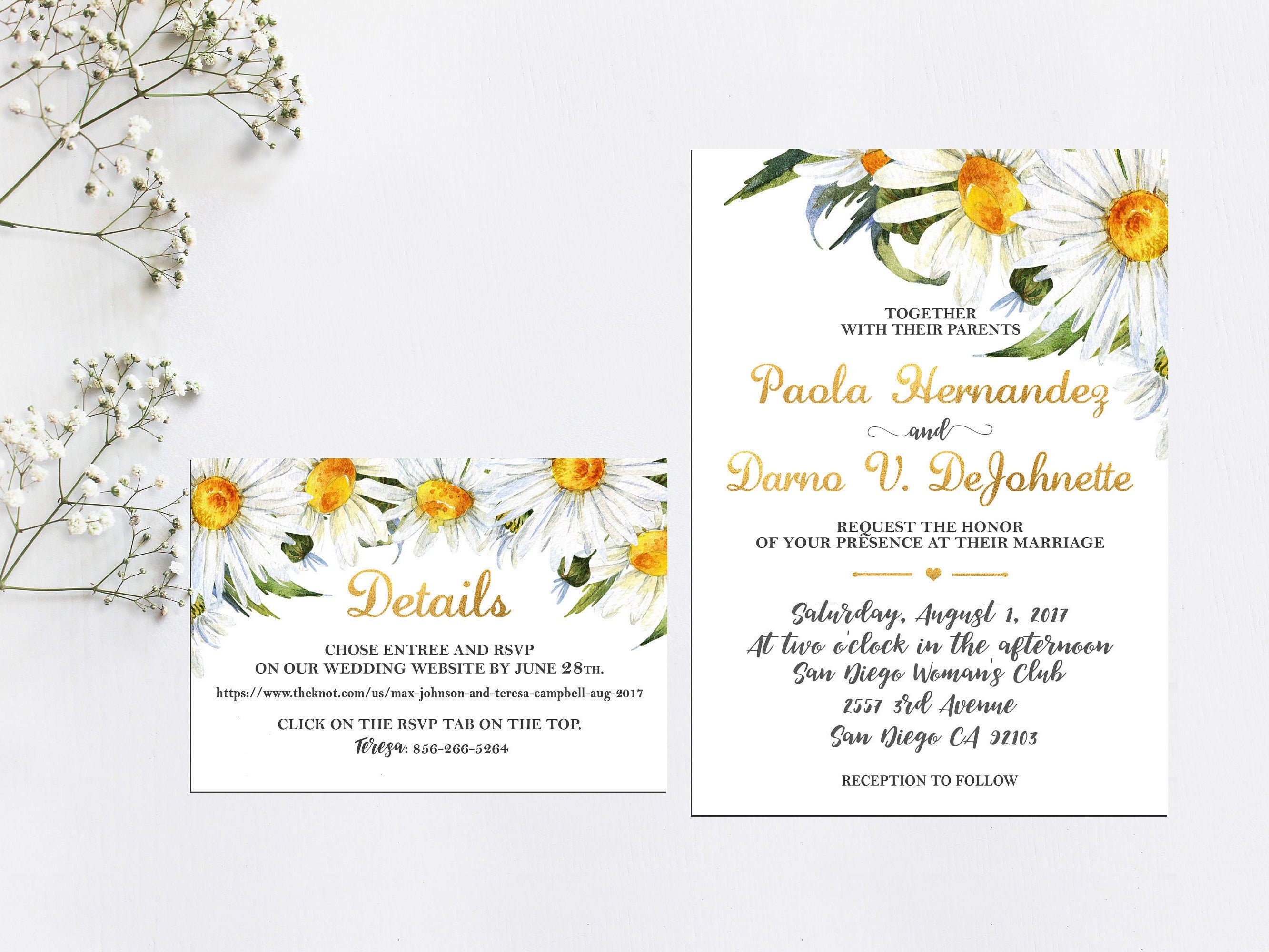Daisy Invitation Template Free