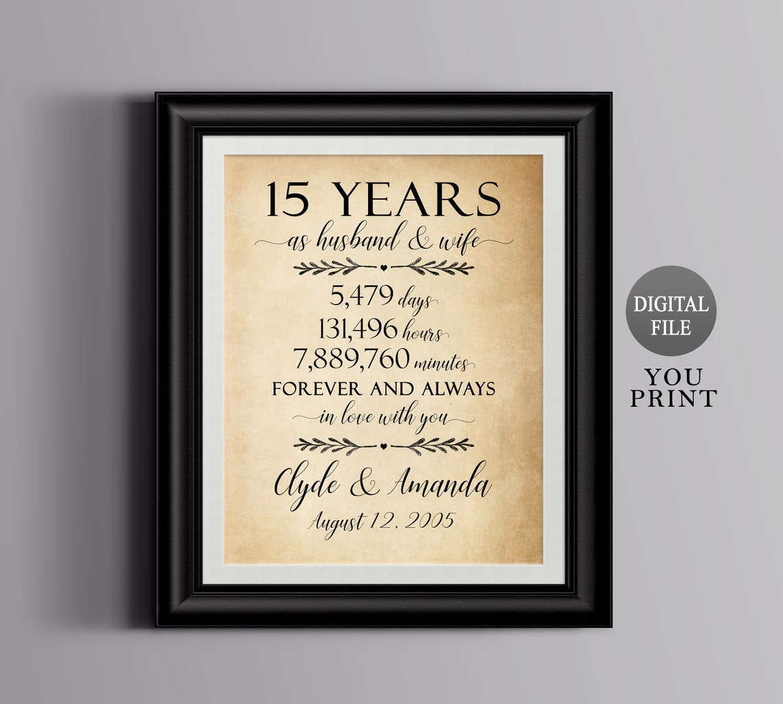 15 year anniversary gifts for husband 15th anniversary gift Etsy 15 year anniversary gifts for husband 15th anniversary gift Etsy