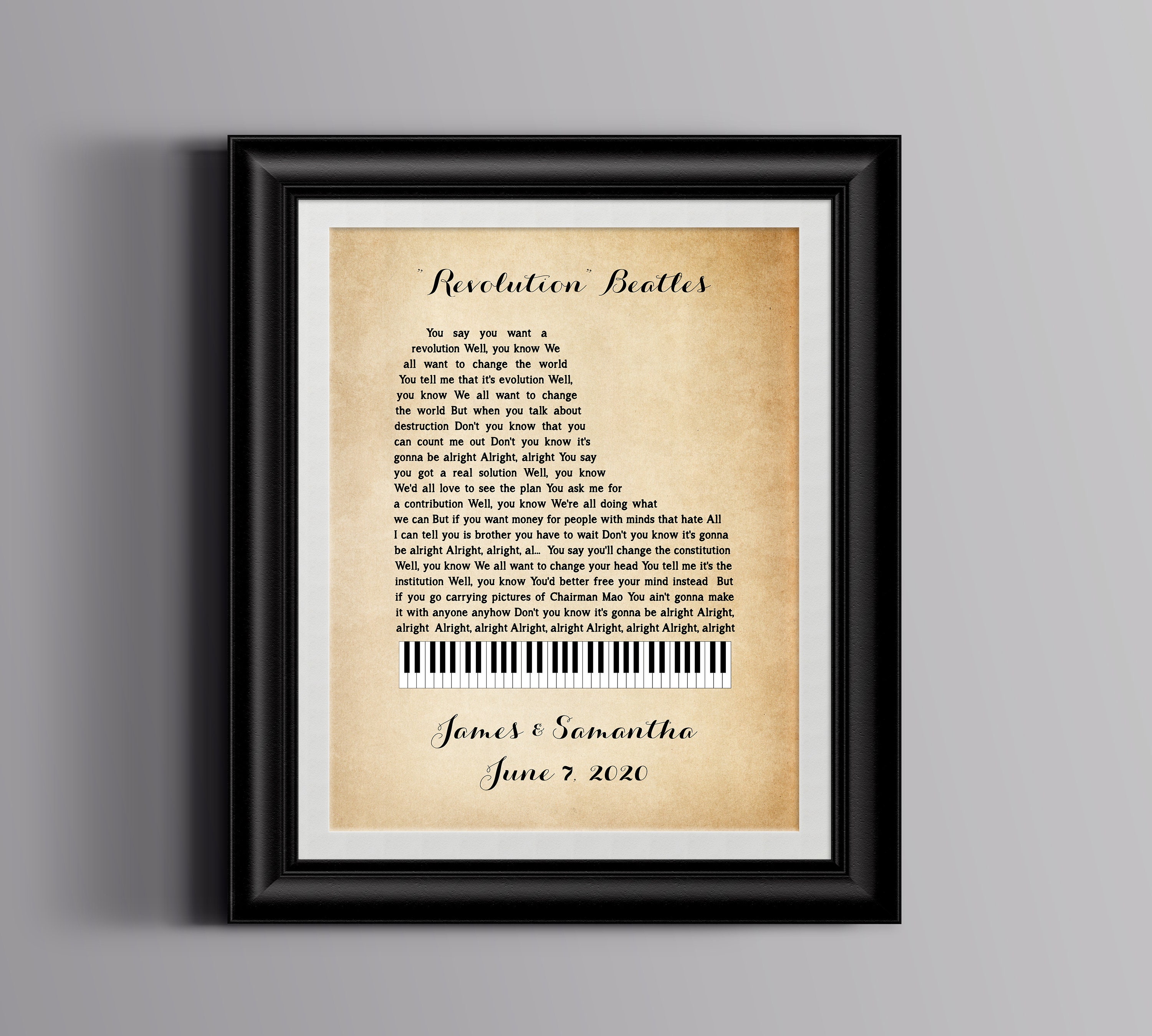 Piano Song Lyrics Art Custom Song Lyrics Wall Art Printable Etsy