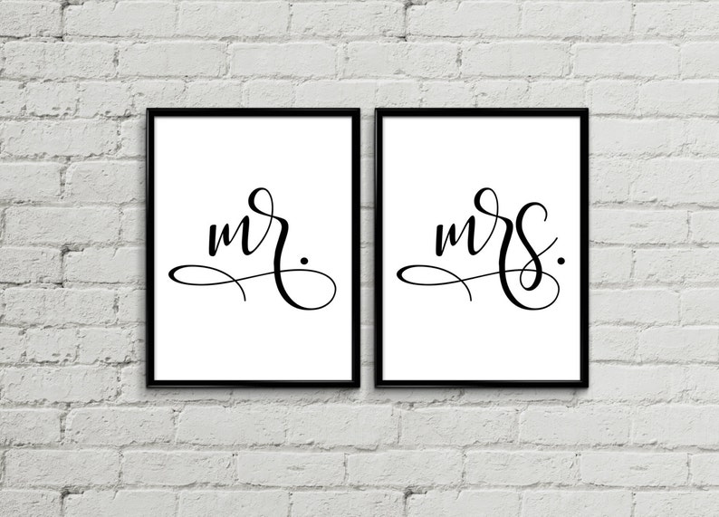Mr and Mrs Sign Mr and Mrs Wall Decor Mr and Mrs Sign for Etsy