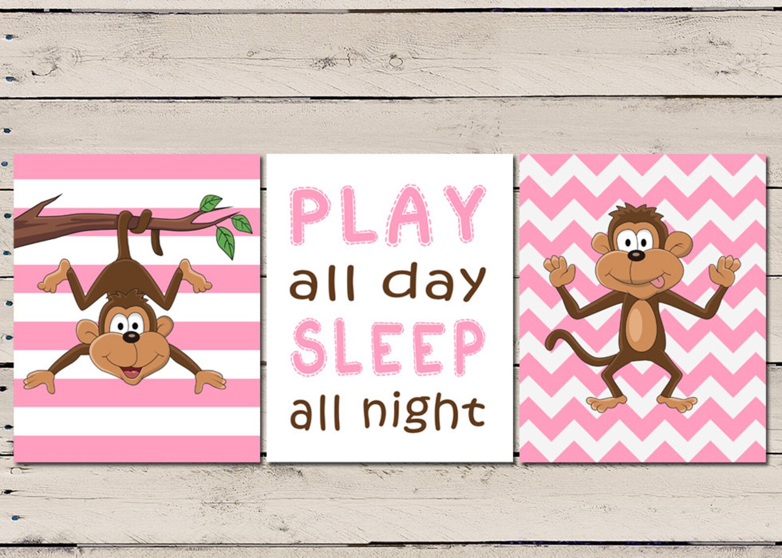 Monkey Wall Art Monkey Nursery Decor Monkey Nursery Art Etsy