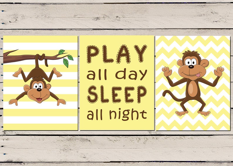 Monkey Wall Art Monkey Nursery Decor Monkey Nursery Art Etsy