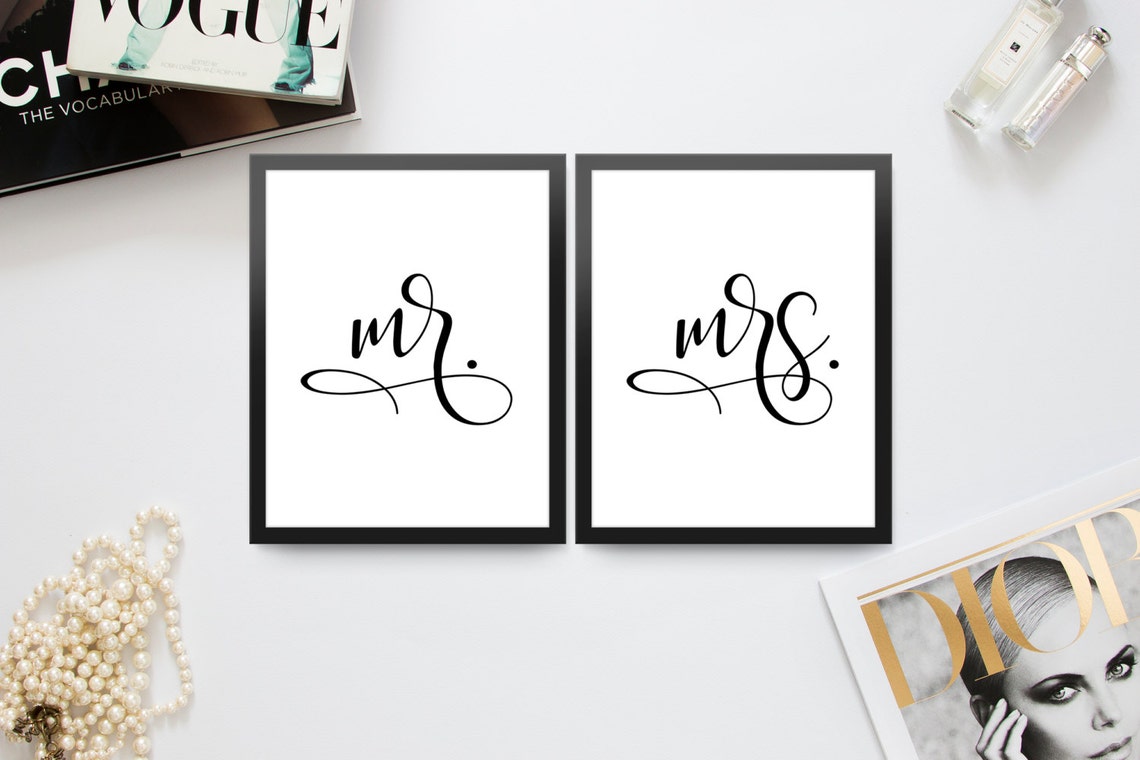 Mr and Mrs Sign Mr and Mrs Wall Decor Mr and Mrs Sign for Etsy