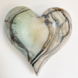 Heart No. 1  |  Original encaustic heart wall sculpture