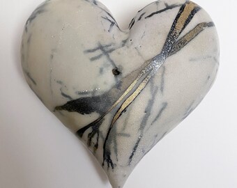 Heart No. 26  |  Original encaustic heart wall sculpture
