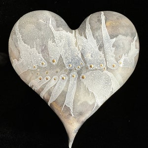 Heart No. 63  |  Original encaustic mixed media heart wall sculpture