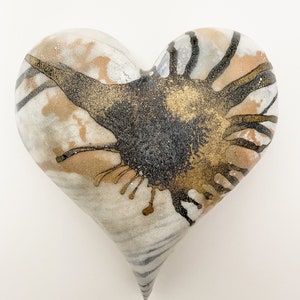 Heart No. 12  |  Original encaustic heart wall sculpture