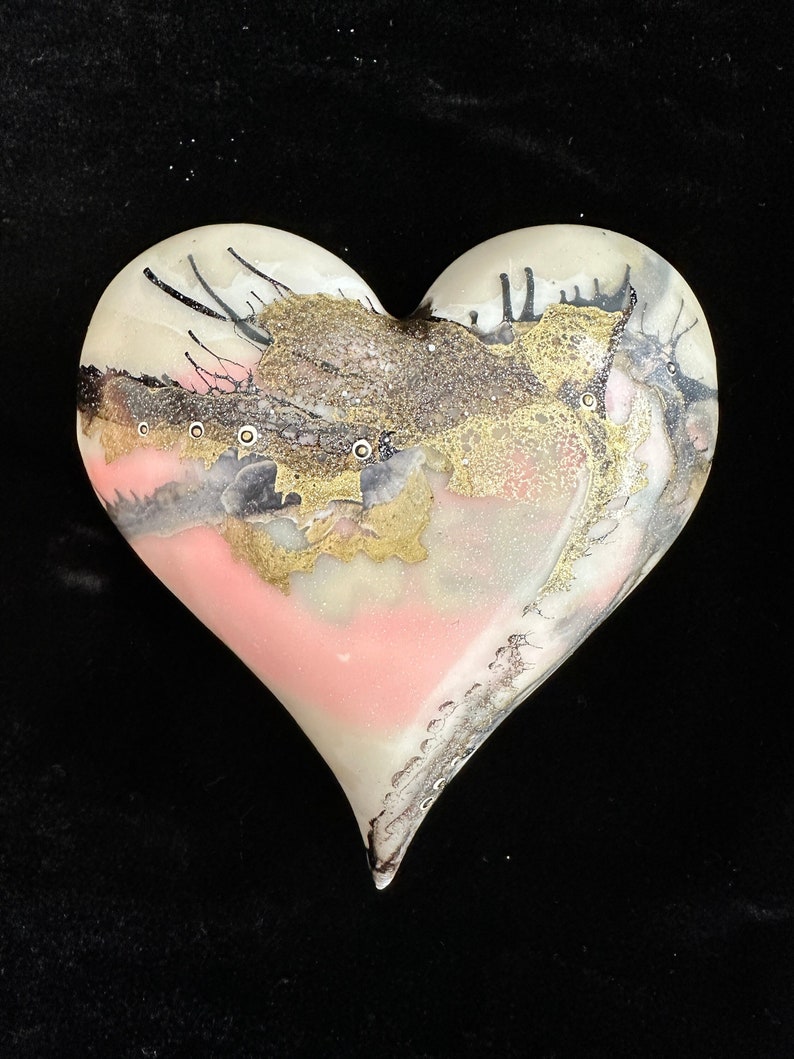 Encaustic plaster mixed media art sculpture wall hanging