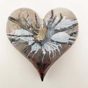 Heart No. 10  |  Original encaustic heart wall sculpture