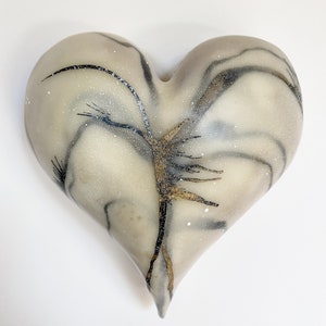 Heart No. 3  |  Original encaustic heart wall sculpture