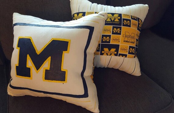 University Of Michigan Decorative Throw Pillow Etsy