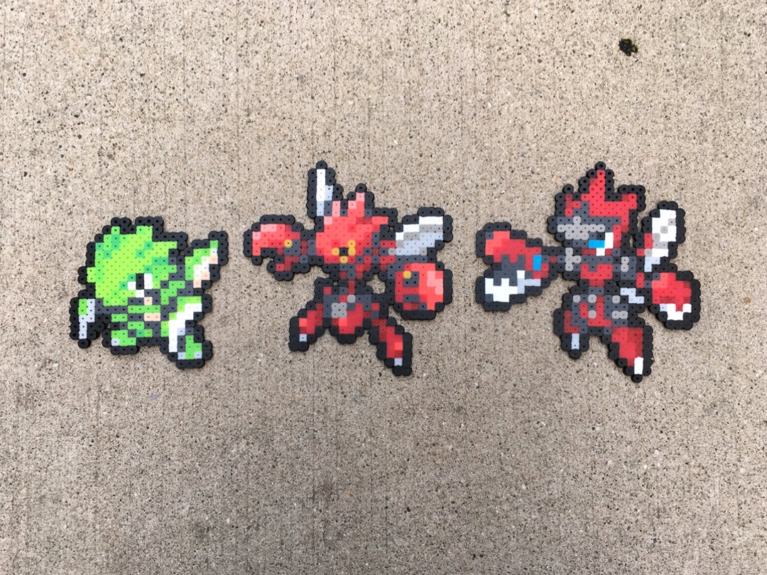 Scyther Scizor Mega Scizor Pokemon Perler Bead Fuse - Etsy Finland