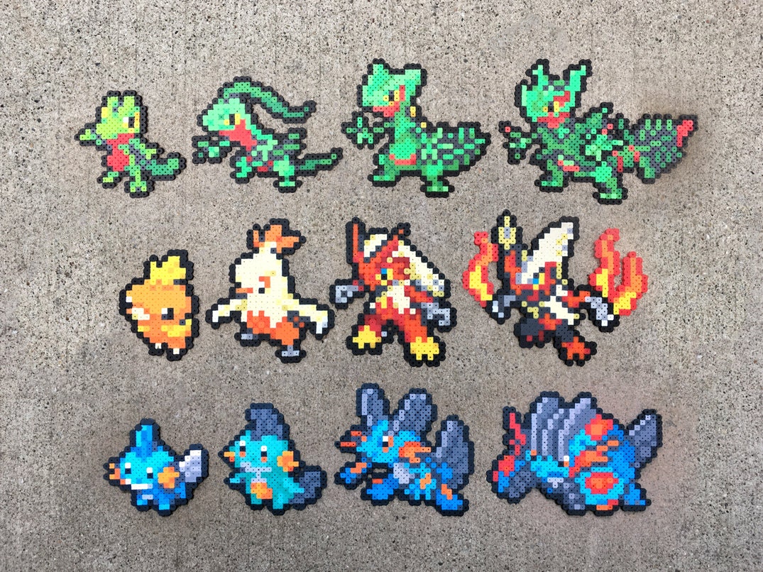 Gen 3 Hoenn Starters Treecko Grovyle Sceptile Torchic Etsy