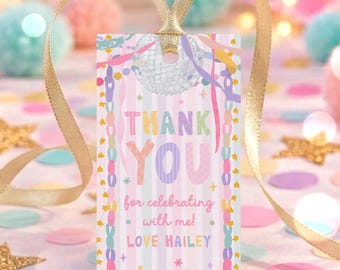Fun To Be One 1st Birthday Favor Tag Whimsical Party For A Girl Garland Pastel Rainbow Gift Label For Kids Party Digital Download U71
