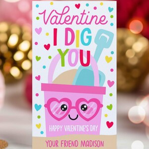 Editable Valentine I Dig You Gift Tag Shovel I Dig You Valentine Gift Tag Classroom Student Friend Valentine Gift Tag Instant Download VL