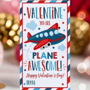 Editable Airplane Valentine's Day Gift Tag Valentine You Are Plane Awesome Airplane Friend School Tag Valentine Gift Tag Instant Download VL