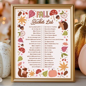 Editable Fall Bucket List Autumn Bucket List Fall to-do List Fall Activity Planner For Kids Printable Fall Planner Instant Download SWE
