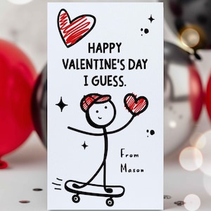 Editable Funny Valentine's Day Teen Card Happy Valentine's Day I Guess Funny Card Gen Alpha Tween Teen Valentine Card Instant Download VL