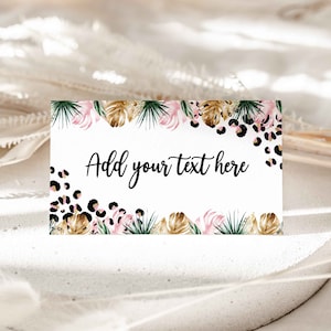 Editable Safari Leopard Print Food Labels Wild Child Jungle Animals Buffet Cards Safari Animal Print Table Tent Cards Instant Download GY
