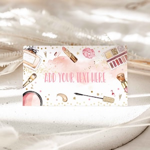 Editable Spa Makeup Party Food Labels Glitz And Glam Birthday Party Blush Pink And Gold Girly Glamour Party Decorations Instant Download KE