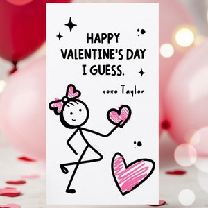 Editable Funny Valentine's Day Teen Card Happy Valentine's Day I Guess Funny Card Gen Alpha Tween Teen Valentine Card Instant Download VL