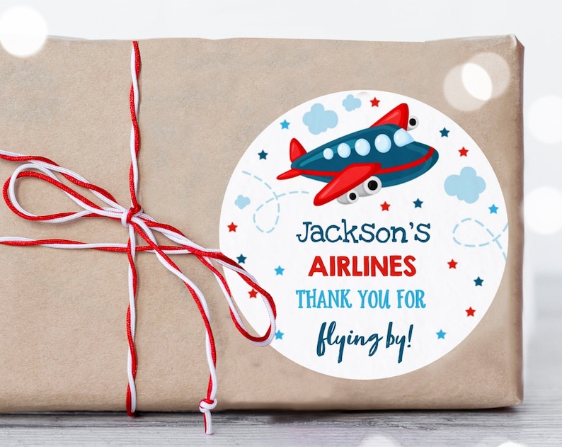 Editable Airplane Birthday Party Favor Tag Aircraft Birthday Party Gift Tag Airplane 1st Birthday Party Decorations Instant