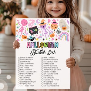 Editable Halloween Bucket List Fall Bucket List Halloween to-do List Halloween Activity Planner For Kids Instant Download SAH
