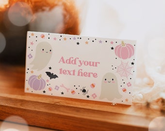 Editable Little Boo Baby Shower Food Labels Halloween Boy Ghost Baby Shower A Little Boo Is Almost Due Baby Shower Decor Instant Download V3
