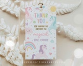 Editable Unicorn Birthday Luggage Favor Tags Magical Pastel Rainbow Unicorn Birthday Whimsical Fairytale Unicorn Party Instant Download UY6 Il_170x135