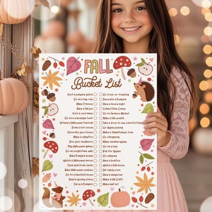 Editable Fall Bucket List Autumn Bucket List Fall to-do List Fall Activity Planner For Kids Printable Fall Planner Instant Download SWE