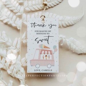 Editable Ice Cream Truck Birthday Party Luggage Favor Tags Here's The Scoop Ice Cream Birthday Sweet Ice Cream Party Instant Download YL