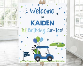 EDITABLE Golf Birthday Party Welcome Party Sign Hole In One Golf 1st Birthday Party Welcome Sign Golf Par-tee Decor Instant Download GM