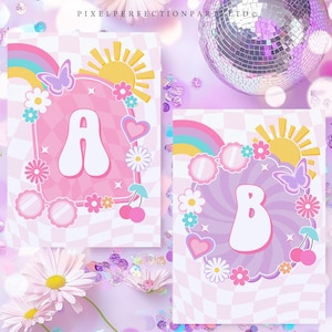 Fully Editable Groovy Birthday Party Banner Customize Your Own Text Birthday Banner Rainbow Sunshine Groovy Party Decor Instant Download E5T