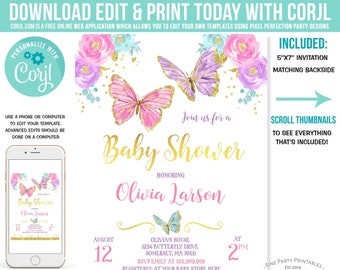 Butterfly Invitation Etsy Butterfly Invitation Etsy
