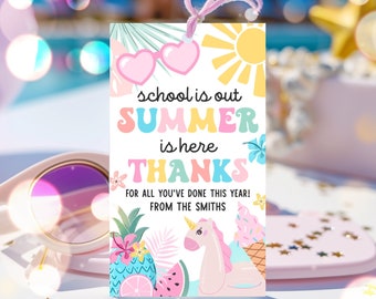 Teacher Appreciation Gift Tag Schools Out Summer Is Here Teacher Gift Tag End of School Year Teachers Appreciation Week Instant Download FH
