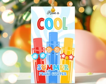Editable Have A Cool Summer Ice Pop End Of School Year Frozen Treat Appreciation Tag Kids Classroom Ice Cool Treat Tag Instant Download FH