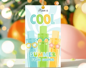 Editable Have A Cool Summer Ice Pop End Of School Year Frozen Treat Appreciation Tag Kids Classroom Ice Cool Treat Tag Instant Download FH